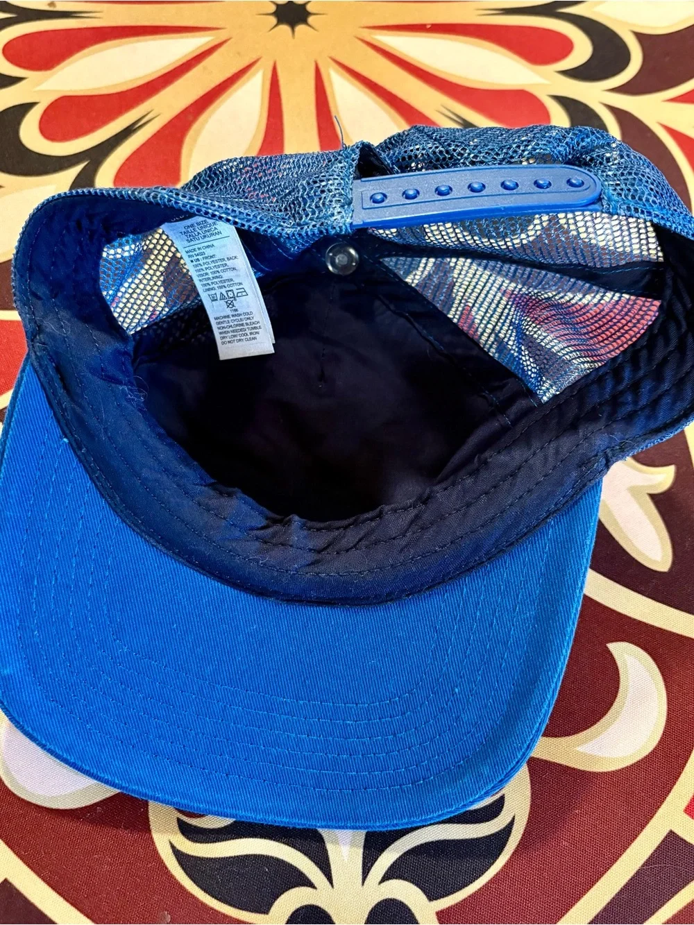 Old Navy Navy Blue Mesh Trucker Hat with Shark Patch
